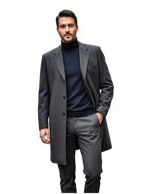 Canali Exclusive 100% Pure Cashmere Overcoat, Italian, Mens Size 44 US / IT 54